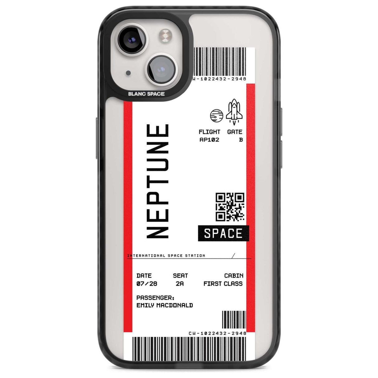 Personalised Neptune Space Travel Ticket Custom Phone Case iPhone 15 Plus / Magsafe Black Impact Case,iPhone 15 / Magsafe Black Impact Case,iPhone 14 Plus / Magsafe Black Impact Case,iPhone 14 / Magsafe Black Impact Case,iPhone 13 / Magsafe Black Impact Case Blanc Space