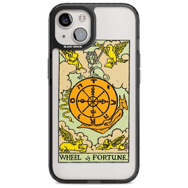 Personalised Wheel of Fortune Tarot Card - Colour Phone Case iPhone 15 Plus / Magsafe Black Impact Case,iPhone 15 / Magsafe Black Impact Case,iPhone 14 Plus / Magsafe Black Impact Case,iPhone 14 / Magsafe Black Impact Case,iPhone 13 / Magsafe Black Impact Case Blanc Space