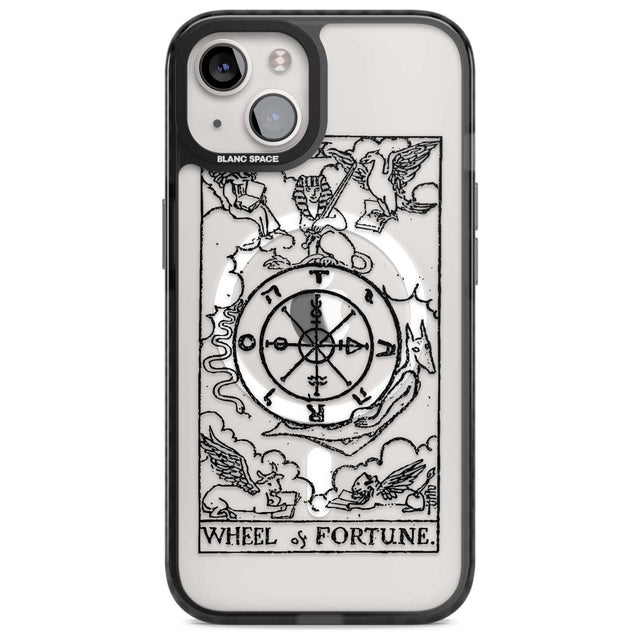 Personalised Wheel of Fortune Tarot Card - Transparent Custom Phone Case iPhone 15 Plus / Magsafe Black Impact Case,iPhone 15 / Magsafe Black Impact Case,iPhone 14 Plus / Magsafe Black Impact Case,iPhone 14 / Magsafe Black Impact Case,iPhone 13 / Magsafe Black Impact Case Blanc Space