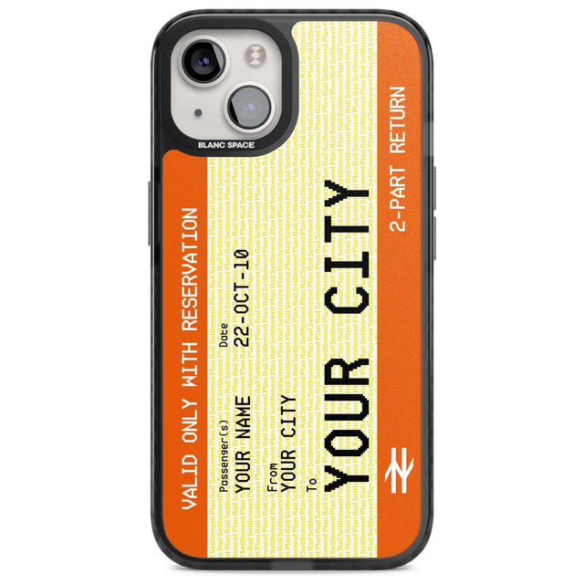 Personalised Create Your Own Train Ticket Custom Phone Case iPhone 15 Plus / Magsafe Black Impact Case,iPhone 15 / Magsafe Black Impact Case,iPhone 14 Plus / Magsafe Black Impact Case,iPhone 14 / Magsafe Black Impact Case,iPhone 13 / Magsafe Black Impact Case Blanc Space