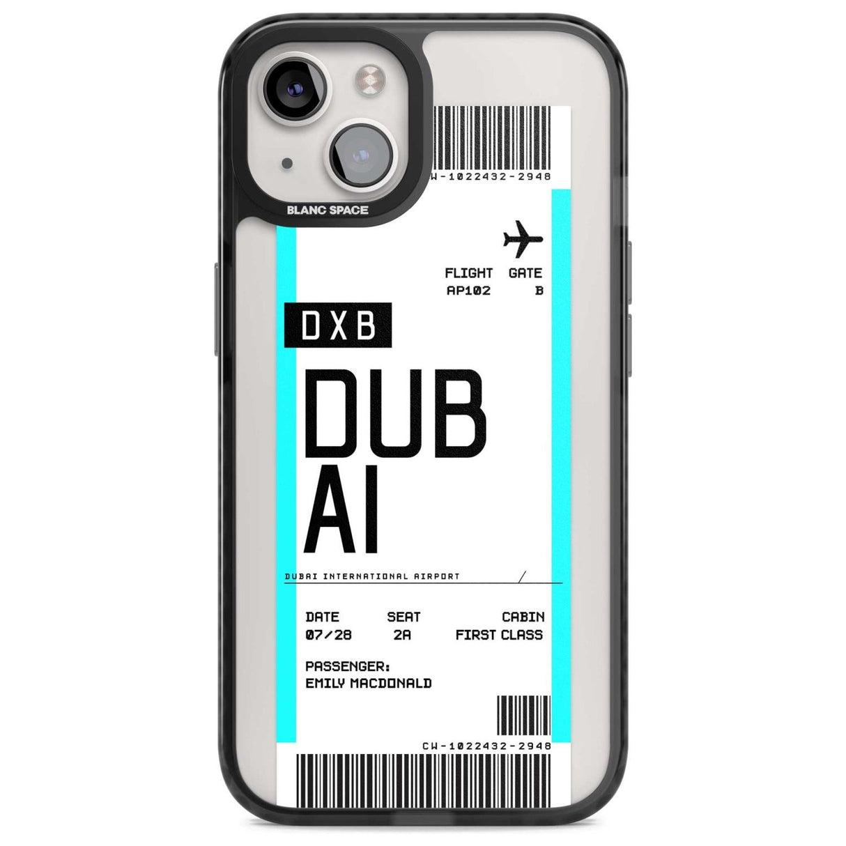 Personalised Dubai Boarding Pass Custom Phone Case iPhone 15 Plus / Magsafe Black Impact Case,iPhone 15 / Magsafe Black Impact Case,iPhone 14 Plus / Magsafe Black Impact Case,iPhone 14 / Magsafe Black Impact Case,iPhone 13 / Magsafe Black Impact Case Blanc Space