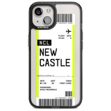 Personalised Newcastle Boarding Pass Custom Phone Case iPhone 15 Plus / Magsafe Black Impact Case,iPhone 15 / Magsafe Black Impact Case,iPhone 14 Plus / Magsafe Black Impact Case,iPhone 14 / Magsafe Black Impact Case,iPhone 13 / Magsafe Black Impact Case Blanc Space