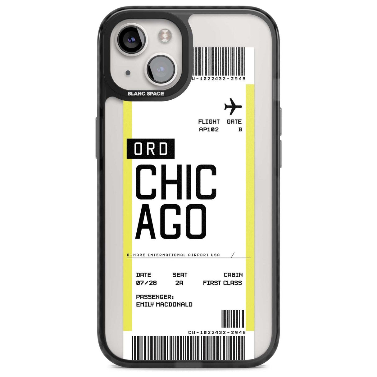 Personalised Chicago Boarding Pass Custom Phone Case iPhone 15 Plus / Magsafe Black Impact Case,iPhone 15 / Magsafe Black Impact Case,iPhone 14 Plus / Magsafe Black Impact Case,iPhone 14 / Magsafe Black Impact Case,iPhone 13 / Magsafe Black Impact Case Blanc Space