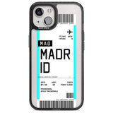 Personalised Madrid Boarding Pass Custom Phone Case iPhone 15 Plus / Magsafe Black Impact Case,iPhone 15 / Magsafe Black Impact Case,iPhone 14 Plus / Magsafe Black Impact Case,iPhone 14 / Magsafe Black Impact Case,iPhone 13 / Magsafe Black Impact Case Blanc Space