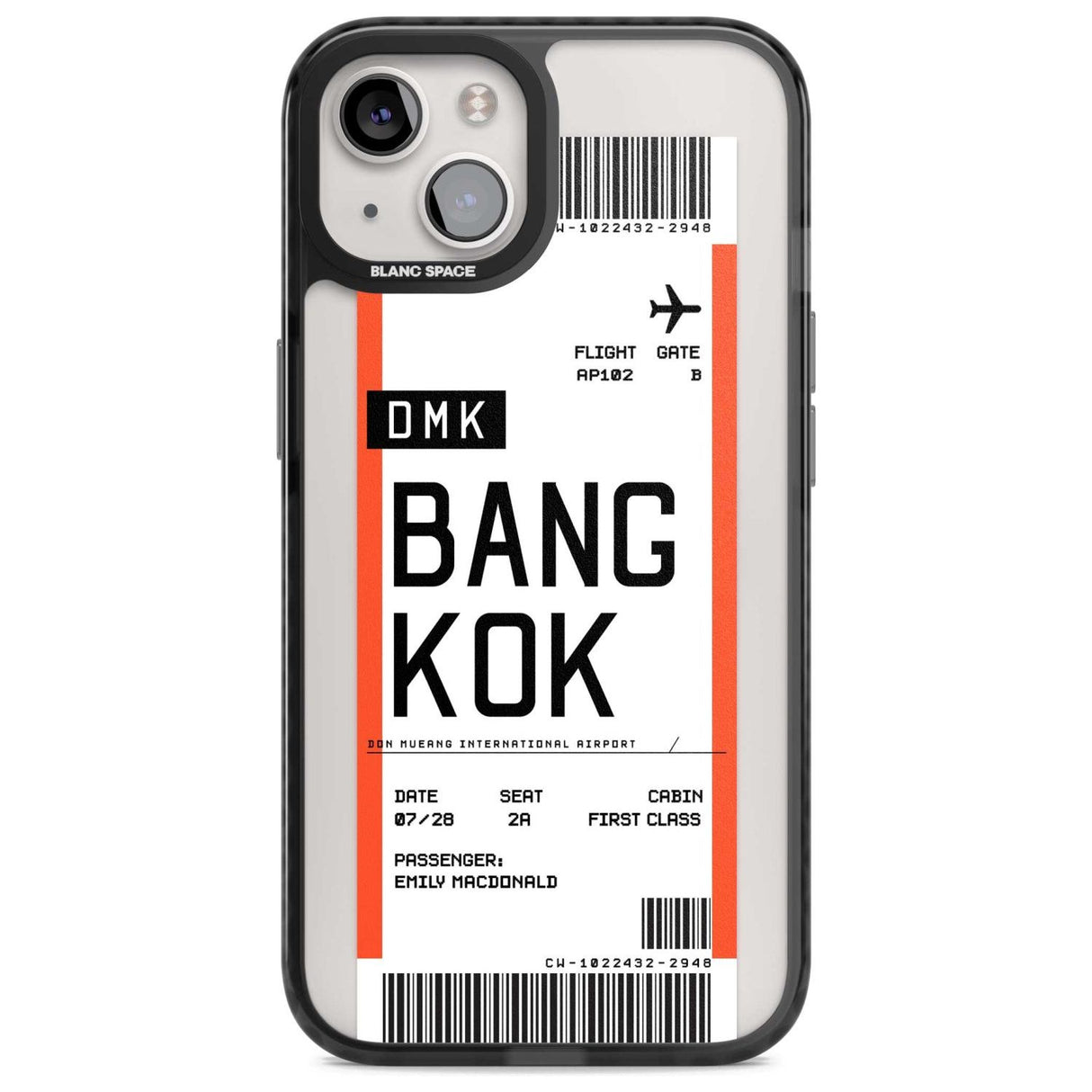 Personalised Bangkok Boarding Pass Custom Phone Case iPhone 15 Plus / Magsafe Black Impact Case,iPhone 15 / Magsafe Black Impact Case,iPhone 14 Plus / Magsafe Black Impact Case,iPhone 14 / Magsafe Black Impact Case,iPhone 13 / Magsafe Black Impact Case Blanc Space