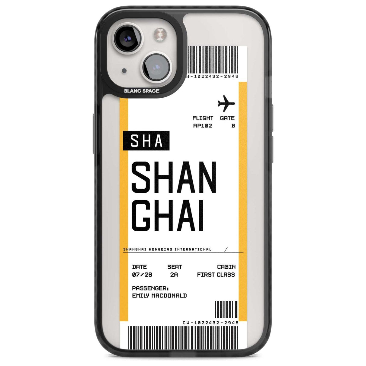 Personalised Shangai Boarding Pass Custom Phone Case iPhone 15 Plus / Magsafe Black Impact Case,iPhone 15 / Magsafe Black Impact Case,iPhone 14 Plus / Magsafe Black Impact Case,iPhone 14 / Magsafe Black Impact Case,iPhone 13 / Magsafe Black Impact Case Blanc Space