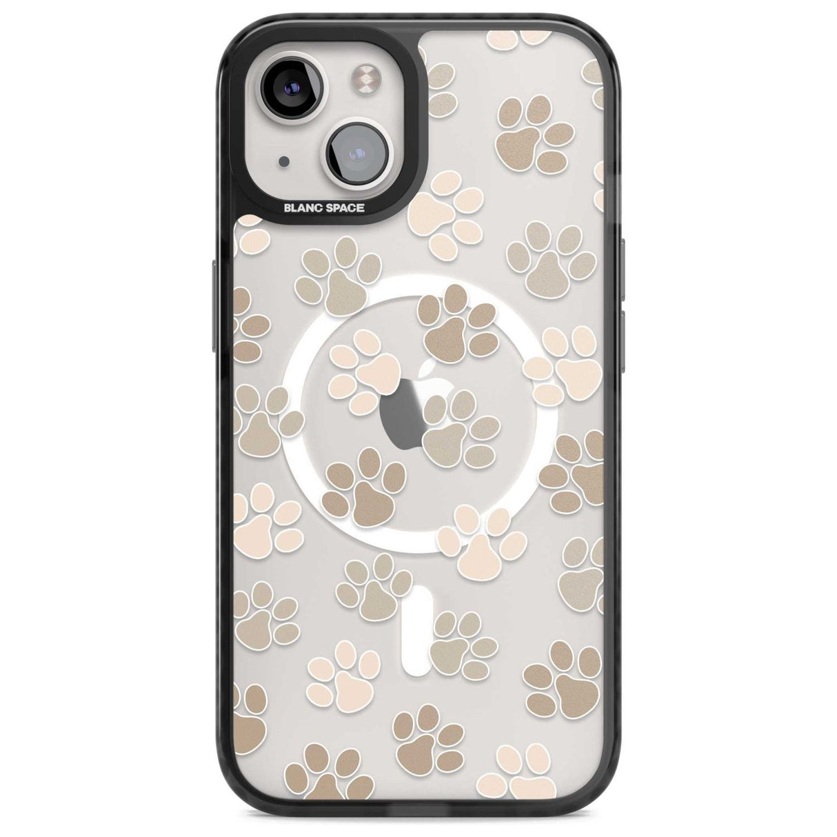 Paw Prints Phone Case iPhone 15 / Magsafe Black Impact Case,iPhone 15 Plus / Magsafe Black Impact Case,iPhone 13 / Magsafe Black Impact Case,iPhone 14 / Magsafe Black Impact Case,iPhone 14 Plus / Magsafe Black Impact Case Blanc Space