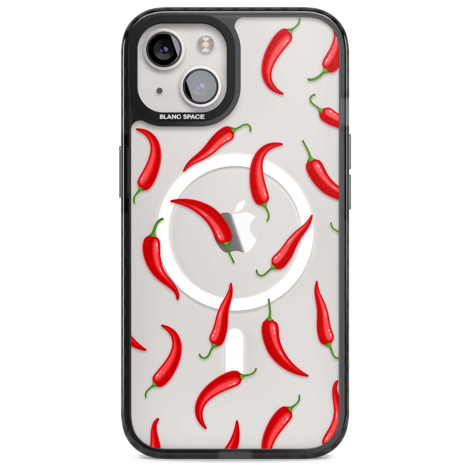 Chilli Pattern Phone Case iPhone 15 Plus / Magsafe Black Impact Case,iPhone 15 / Magsafe Black Impact Case,iPhone 14 Plus / Magsafe Black Impact Case,iPhone 14 / Magsafe Black Impact Case,iPhone 13 / Magsafe Black Impact Case Blanc Space