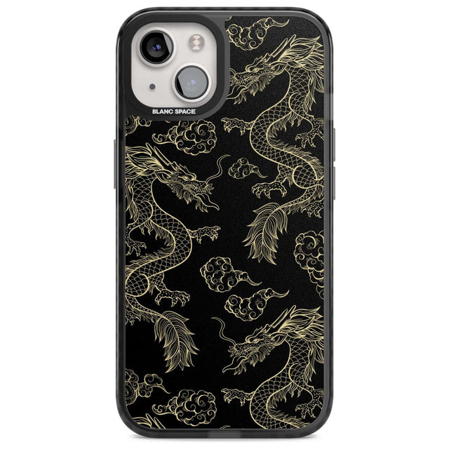 Black and Gold Dragon Pattern Phone Case iPhone 15 Plus / Magsafe Black Impact Case,iPhone 15 / Magsafe Black Impact Case,iPhone 14 Plus / Magsafe Black Impact Case,iPhone 14 / Magsafe Black Impact Case,iPhone 13 / Magsafe Black Impact Case Blanc Space