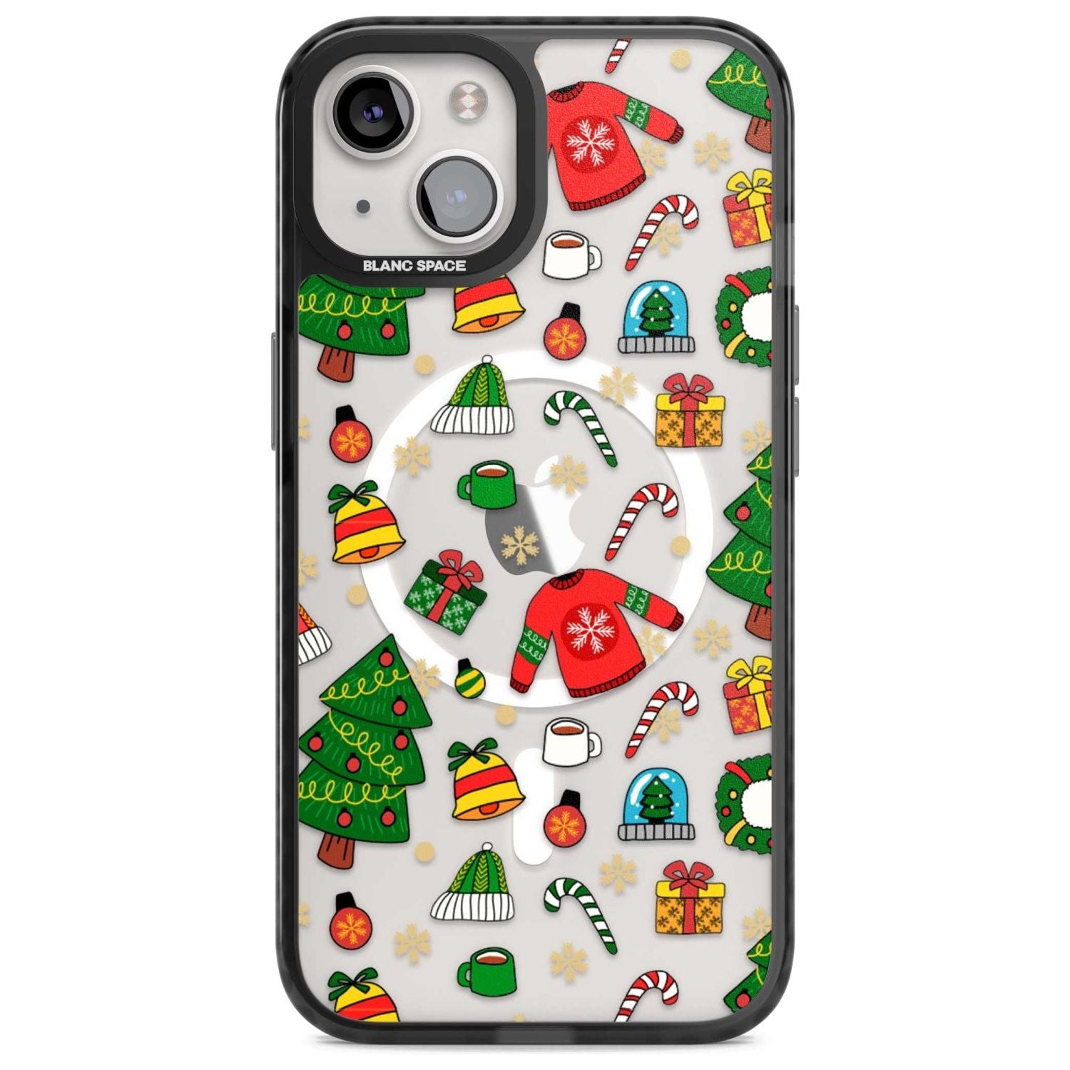 Christmas Mixture Pattern Phone Case iPhone 15 Plus / Magsafe Black Impact Case,iPhone 15 / Magsafe Black Impact Case,iPhone 14 Plus / Magsafe Black Impact Case,iPhone 14 / Magsafe Black Impact Case,iPhone 13 / Magsafe Black Impact Case Blanc Space