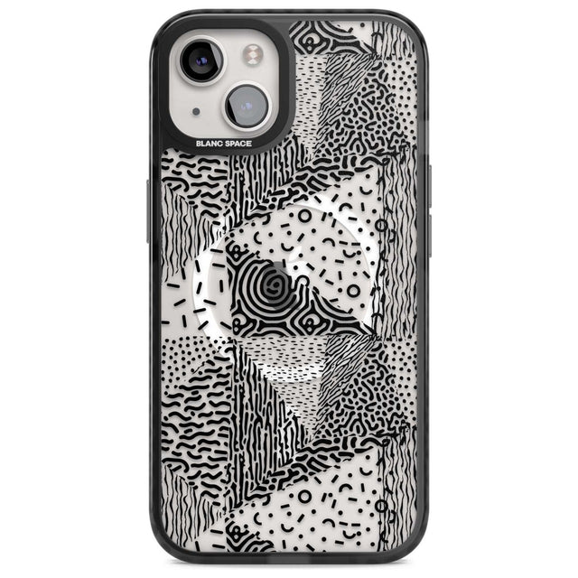 Pattern Mashup (Black) Phone Case iPhone 15 Plus / Magsafe Black Impact Case,iPhone 15 / Magsafe Black Impact Case,iPhone 14 Plus / Magsafe Black Impact Case,iPhone 14 / Magsafe Black Impact Case,iPhone 13 / Magsafe Black Impact Case Blanc Space