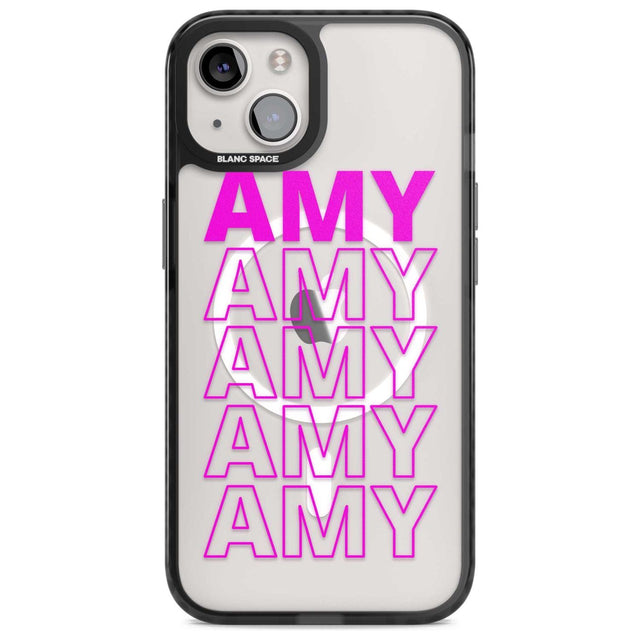 Personalised Clear Text  5D Custom Phone Case iPhone 15 Plus / Magsafe Black Impact Case,iPhone 15 / Magsafe Black Impact Case,iPhone 14 Plus / Magsafe Black Impact Case,iPhone 14 / Magsafe Black Impact Case,iPhone 13 / Magsafe Black Impact Case Blanc Space