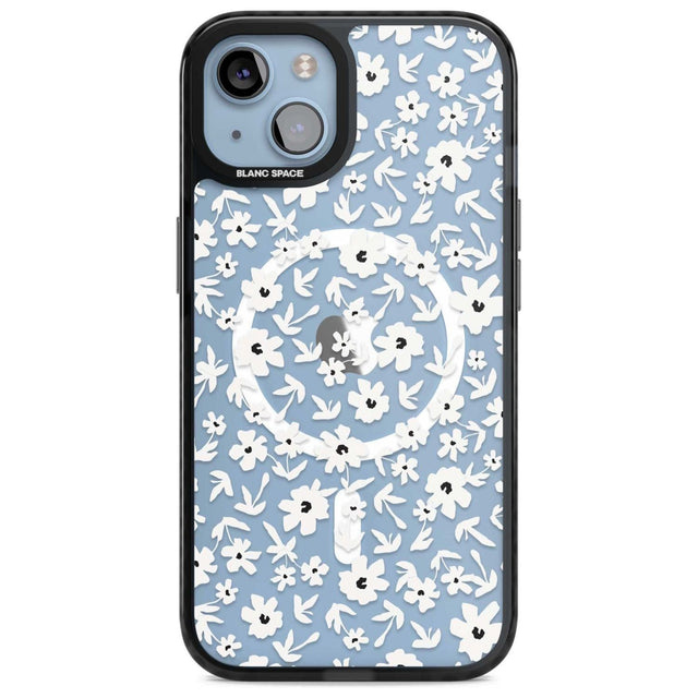 Floral Print on Transparent Phone Case iPhone 15 Plus / Magsafe Black Impact Case,iPhone 15 / Magsafe Black Impact Case,iPhone 14 Plus / Magsafe Black Impact Case,iPhone 14 / Magsafe Black Impact Case,iPhone 13 / Magsafe Black Impact Case Blanc Space