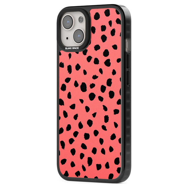 Black on Salmon Pink Dalmatian Polka Dot Spots Phone Case iPhone 15 Pro Max / Black Impact Case,iPhone 15 Plus / Black Impact Case,iPhone 15 Pro / Black Impact Case,iPhone 15 / Black Impact Case,iPhone 15 Pro Max / Impact Case,iPhone 15 Plus / Impact Case,iPhone 15 Pro / Impact Case,iPhone 15 / Impact Case,iPhone 15 Pro Max / Magsafe Black Impact Case,iPhone 15 Plus / Magsafe Black Impact Case,iPhone 15 Pro / Magsafe Black Impact Case,iPhone 15 / Magsafe Black Impact Case,iPhone 14 Pro Max / Black Impact Ca