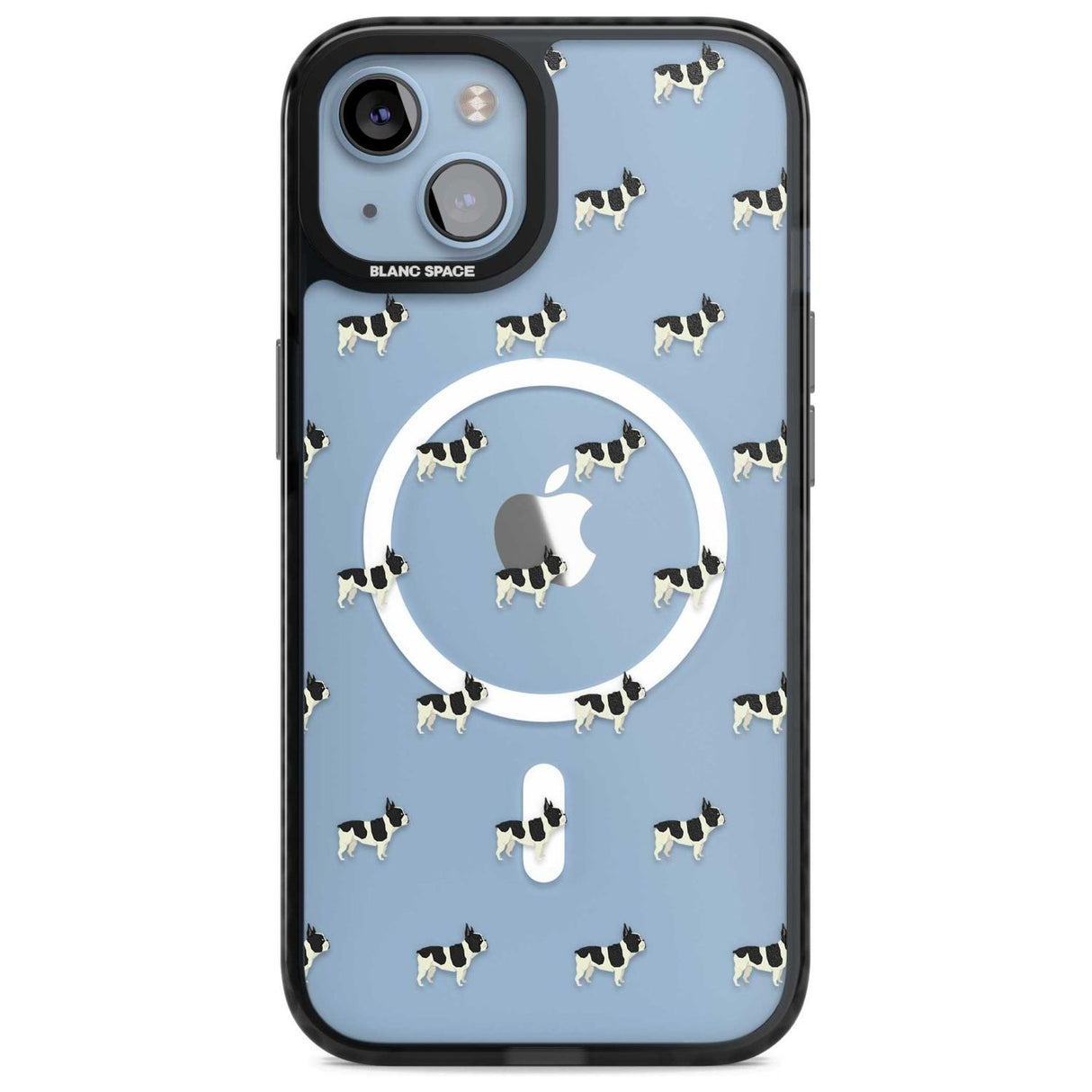 French Bulldog Dog Pattern Clear Phone Case iPhone 15 Plus / Magsafe Black Impact Case,iPhone 15 / Magsafe Black Impact Case,iPhone 14 Plus / Magsafe Black Impact Case,iPhone 14 / Magsafe Black Impact Case,iPhone 13 / Magsafe Black Impact Case Blanc Space