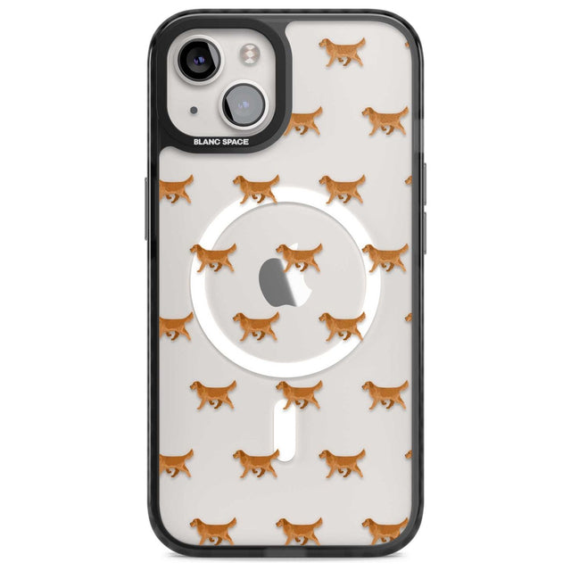 Golden Retriever Dog Pattern Clear Phone Case iPhone 15 / Magsafe Black Impact Case,iPhone 15 Plus / Magsafe Black Impact Case,iPhone 13 / Magsafe Black Impact Case,iPhone 14 / Magsafe Black Impact Case,iPhone 14 Plus / Magsafe Black Impact Case Blanc Space