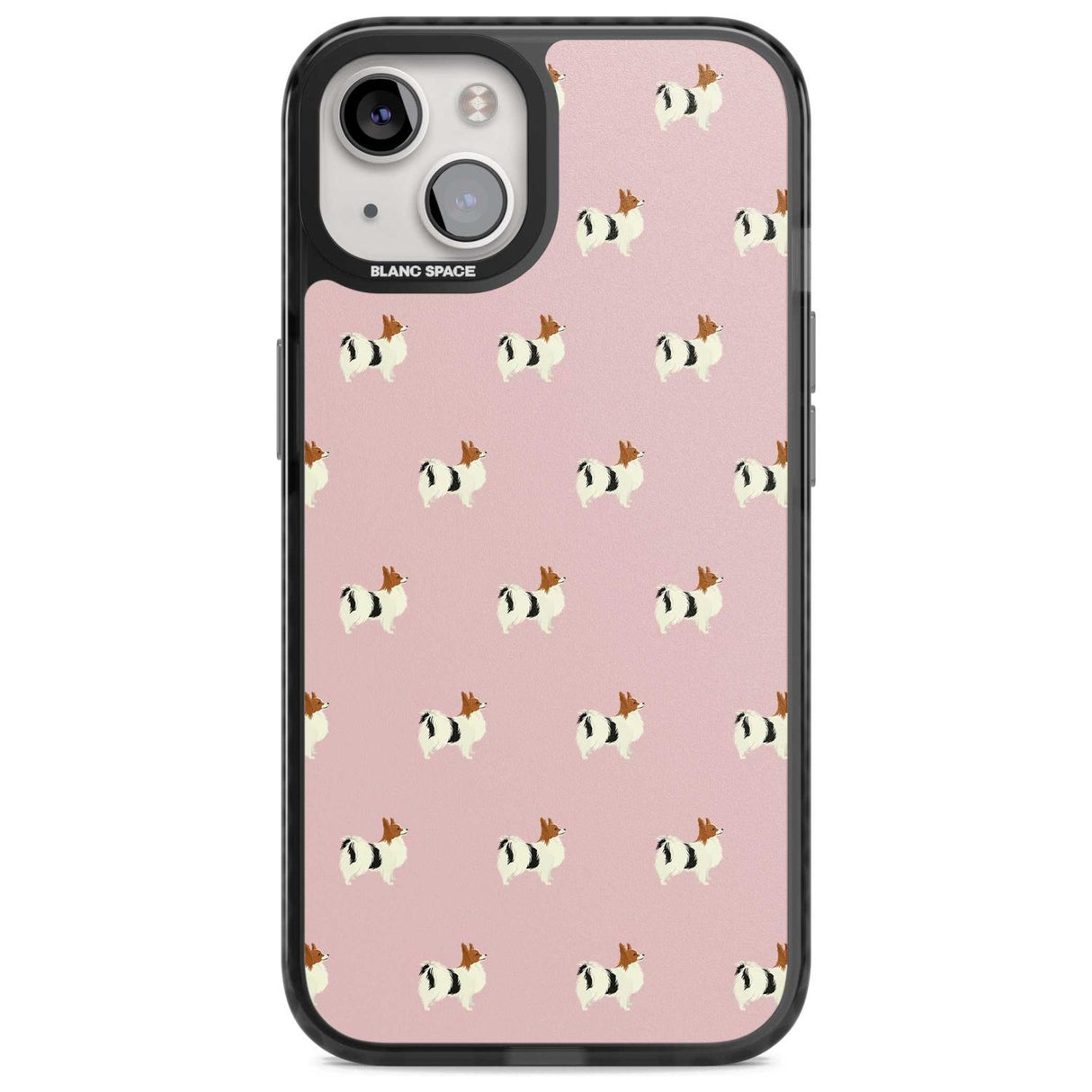 Papillon Dog Pattern Phone Case iPhone 15 Plus / Magsafe Black Impact Case,iPhone 15 / Magsafe Black Impact Case,iPhone 14 Plus / Magsafe Black Impact Case,iPhone 14 / Magsafe Black Impact Case,iPhone 13 / Magsafe Black Impact Case Blanc Space