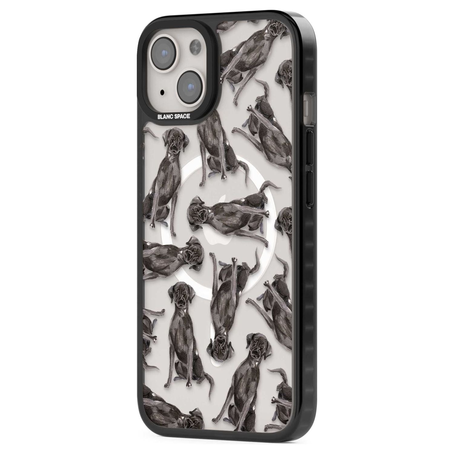 Black Labrador Watercolour Dog Pattern