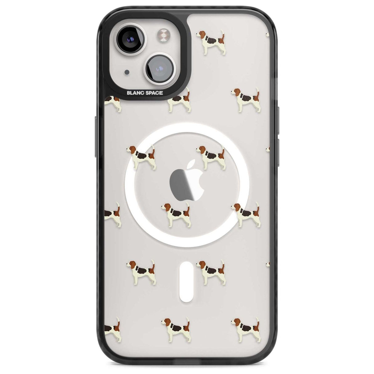 Beagle Dog Pattern Clear Phone Case iPhone 15 Plus / Magsafe Black Impact Case,iPhone 15 / Magsafe Black Impact Case,iPhone 14 Plus / Magsafe Black Impact Case,iPhone 14 / Magsafe Black Impact Case,iPhone 13 / Magsafe Black Impact Case Blanc Space