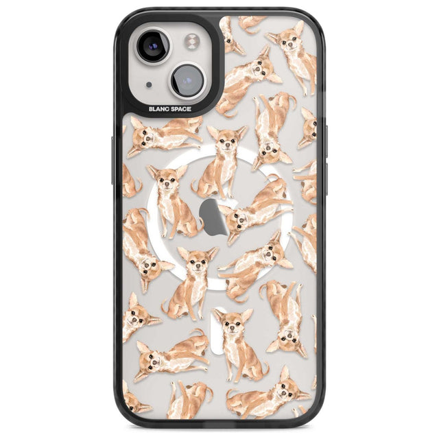 Chihuahua Watercolour Dog Pattern Phone Case iPhone 15 Plus / Magsafe Black Impact Case,iPhone 15 / Magsafe Black Impact Case,iPhone 14 Plus / Magsafe Black Impact Case,iPhone 14 / Magsafe Black Impact Case,iPhone 13 / Magsafe Black Impact Case Blanc Space