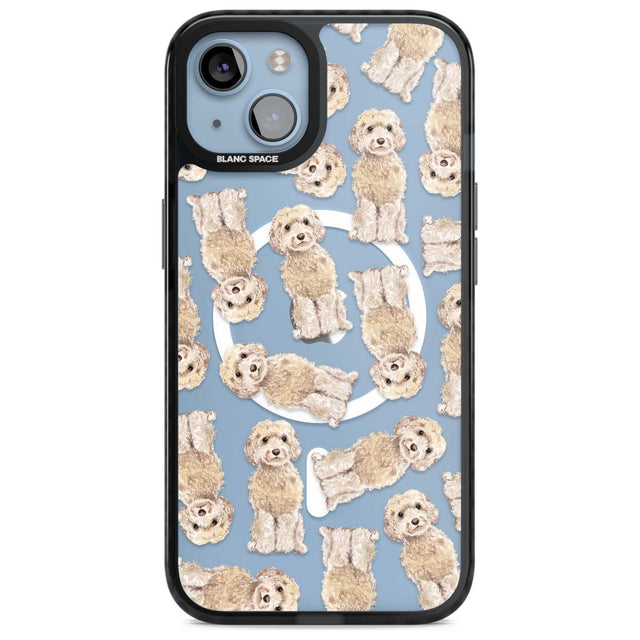 Cockapoo (Champagne) Watercolour Dog Pattern Phone Case iPhone 15 Plus / Magsafe Black Impact Case,iPhone 15 / Magsafe Black Impact Case,iPhone 14 Plus / Magsafe Black Impact Case,iPhone 14 / Magsafe Black Impact Case,iPhone 13 / Magsafe Black Impact Case Blanc Space