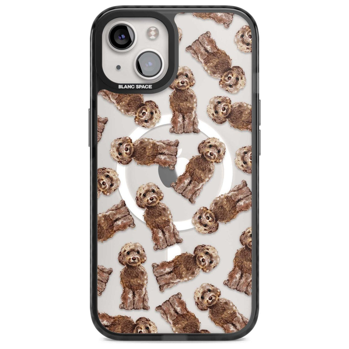 Cockapoo (Brown) Watercolour Dog Pattern Phone Case iPhone 15 Plus / Magsafe Black Impact Case,iPhone 15 / Magsafe Black Impact Case,iPhone 14 Plus / Magsafe Black Impact Case,iPhone 14 / Magsafe Black Impact Case,iPhone 13 / Magsafe Black Impact Case Blanc Space