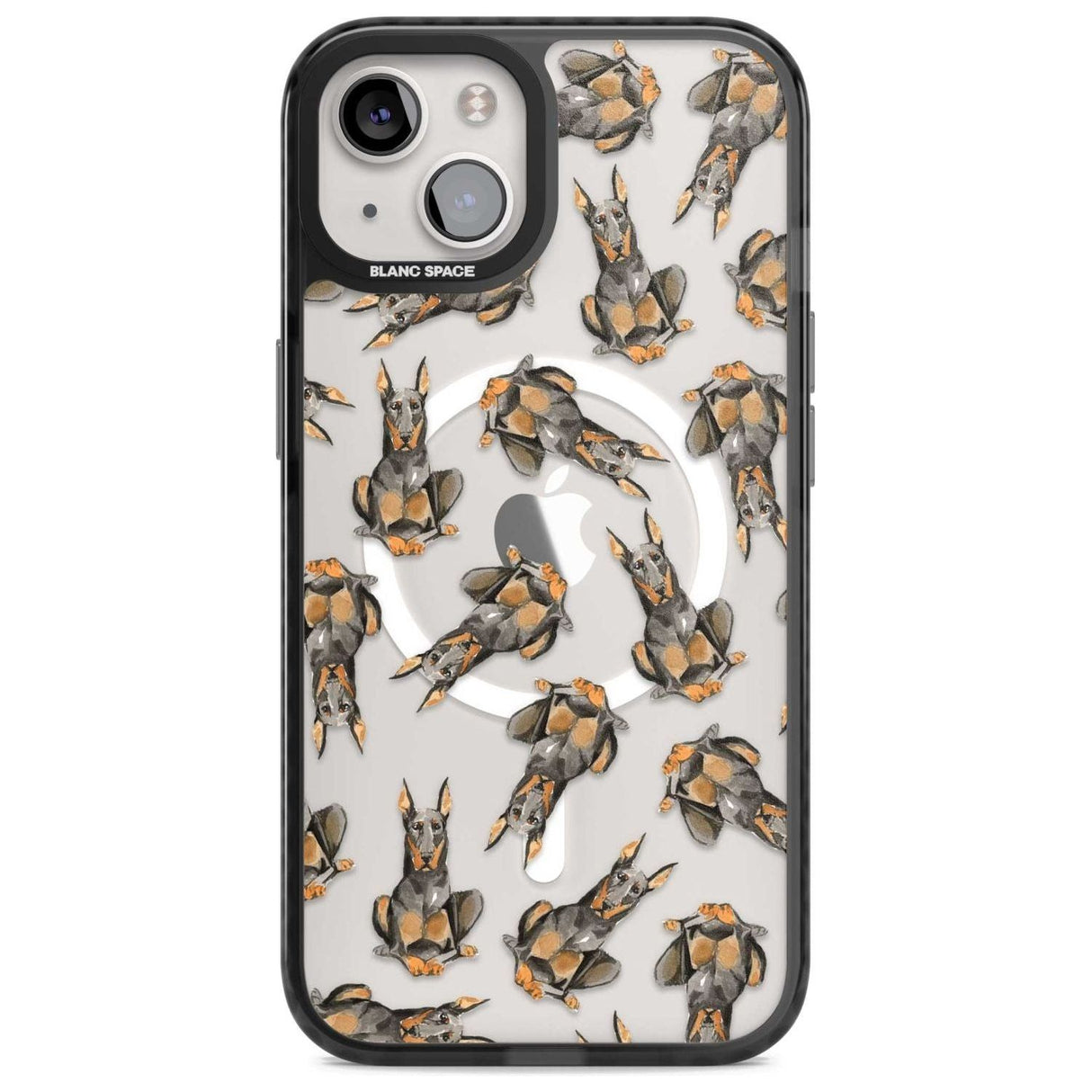 Doberman Watercolour Dog Pattern Phone Case iPhone 15 Plus / Magsafe Black Impact Case,iPhone 15 / Magsafe Black Impact Case,iPhone 14 Plus / Magsafe Black Impact Case,iPhone 14 / Magsafe Black Impact Case,iPhone 13 / Magsafe Black Impact Case Blanc Space