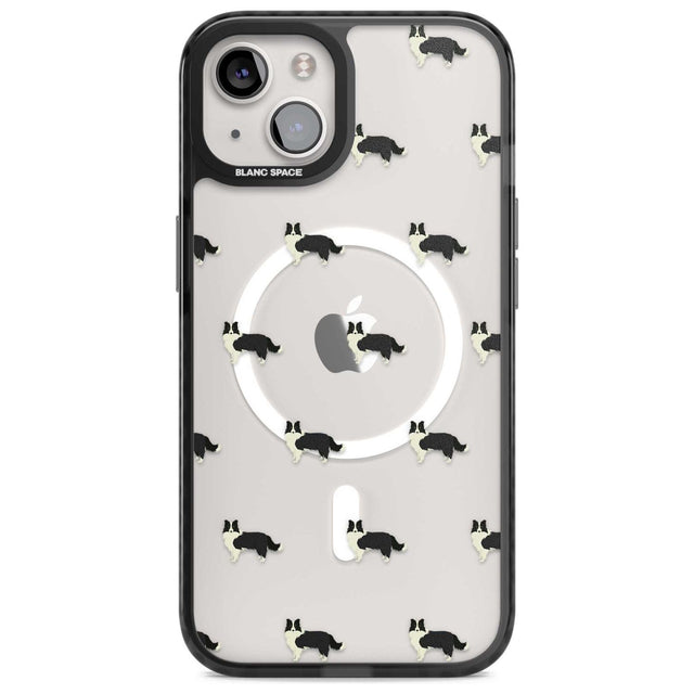 Border Collie Dog Pattern Clear Phone Case iPhone 15 Plus / Magsafe Black Impact Case,iPhone 15 / Magsafe Black Impact Case,iPhone 14 Plus / Magsafe Black Impact Case,iPhone 14 / Magsafe Black Impact Case,iPhone 13 / Magsafe Black Impact Case Blanc Space