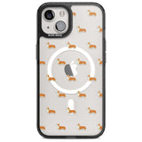 Pembroke Welsh Corgi Dog Pattern Clear Phone Case iPhone 15 Plus / Magsafe Black Impact Case,iPhone 15 / Magsafe Black Impact Case,iPhone 14 Plus / Magsafe Black Impact Case,iPhone 14 / Magsafe Black Impact Case,iPhone 13 / Magsafe Black Impact Case Blanc Space