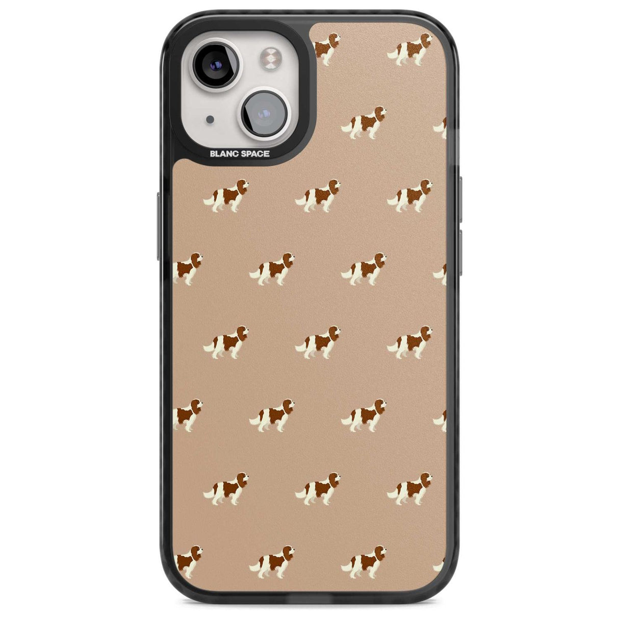 Cavalier King Charles Spaniel Pattern Phone Case iPhone 15 Plus / Magsafe Black Impact Case,iPhone 15 / Magsafe Black Impact Case,iPhone 14 Plus / Magsafe Black Impact Case,iPhone 14 / Magsafe Black Impact Case,iPhone 13 / Magsafe Black Impact Case Blanc Space