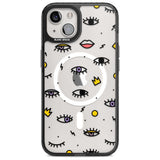 Eyes & Lips Icons Phone Case iPhone 15 Plus / Magsafe Black Impact Case,iPhone 15 / Magsafe Black Impact Case,iPhone 14 Plus / Magsafe Black Impact Case,iPhone 14 / Magsafe Black Impact Case,iPhone 13 / Magsafe Black Impact Case Blanc Space