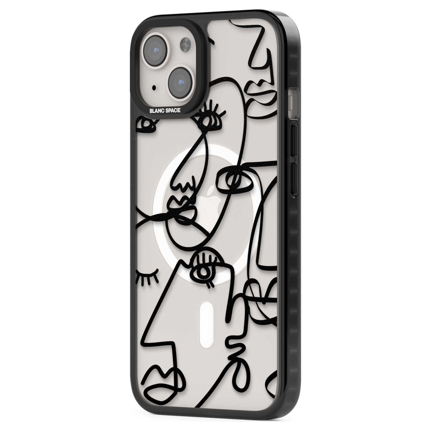 Abstract Continuous Line Faces Black on Clear
