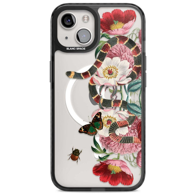 Floral Snake Phone Case iPhone 15 Plus / Magsafe Black Impact Case,iPhone 15 / Magsafe Black Impact Case,iPhone 14 Plus / Magsafe Black Impact Case,iPhone 14 / Magsafe Black Impact Case,iPhone 13 / Magsafe Black Impact Case Blanc Space