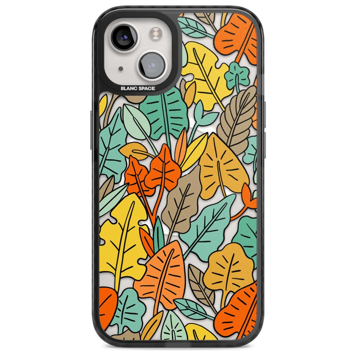 Pastel Toned Autumn Leaves Phone Case iPhone 15 Plus / Magsafe Black Impact Case,iPhone 15 / Magsafe Black Impact Case,iPhone 14 Plus / Magsafe Black Impact Case,iPhone 14 / Magsafe Black Impact Case,iPhone 13 / Magsafe Black Impact Case Blanc Space