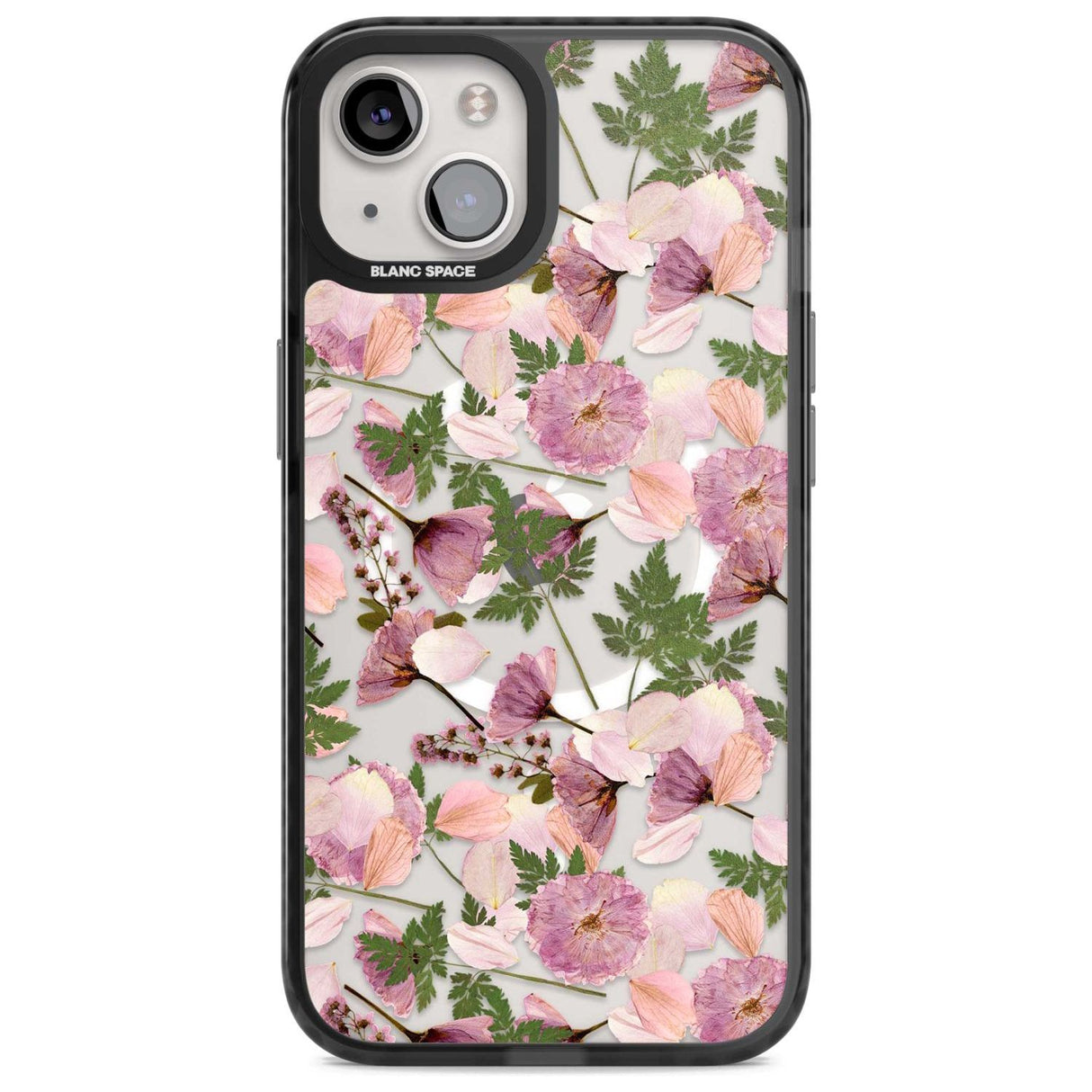 Leafy Floral Pattern Transparent Design Phone Case iPhone 15 Plus / Magsafe Black Impact Case,iPhone 15 / Magsafe Black Impact Case,iPhone 14 Plus / Magsafe Black Impact Case,iPhone 14 / Magsafe Black Impact Case,iPhone 13 / Magsafe Black Impact Case Blanc Space