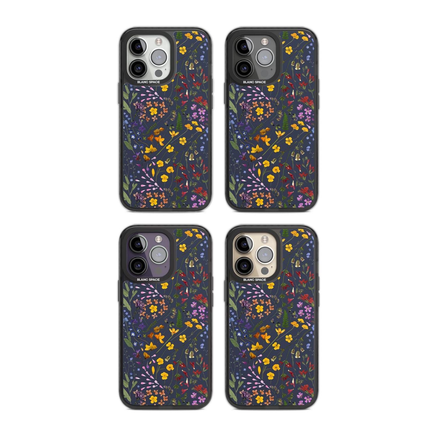 Wildflower Leaves Cluster Navy