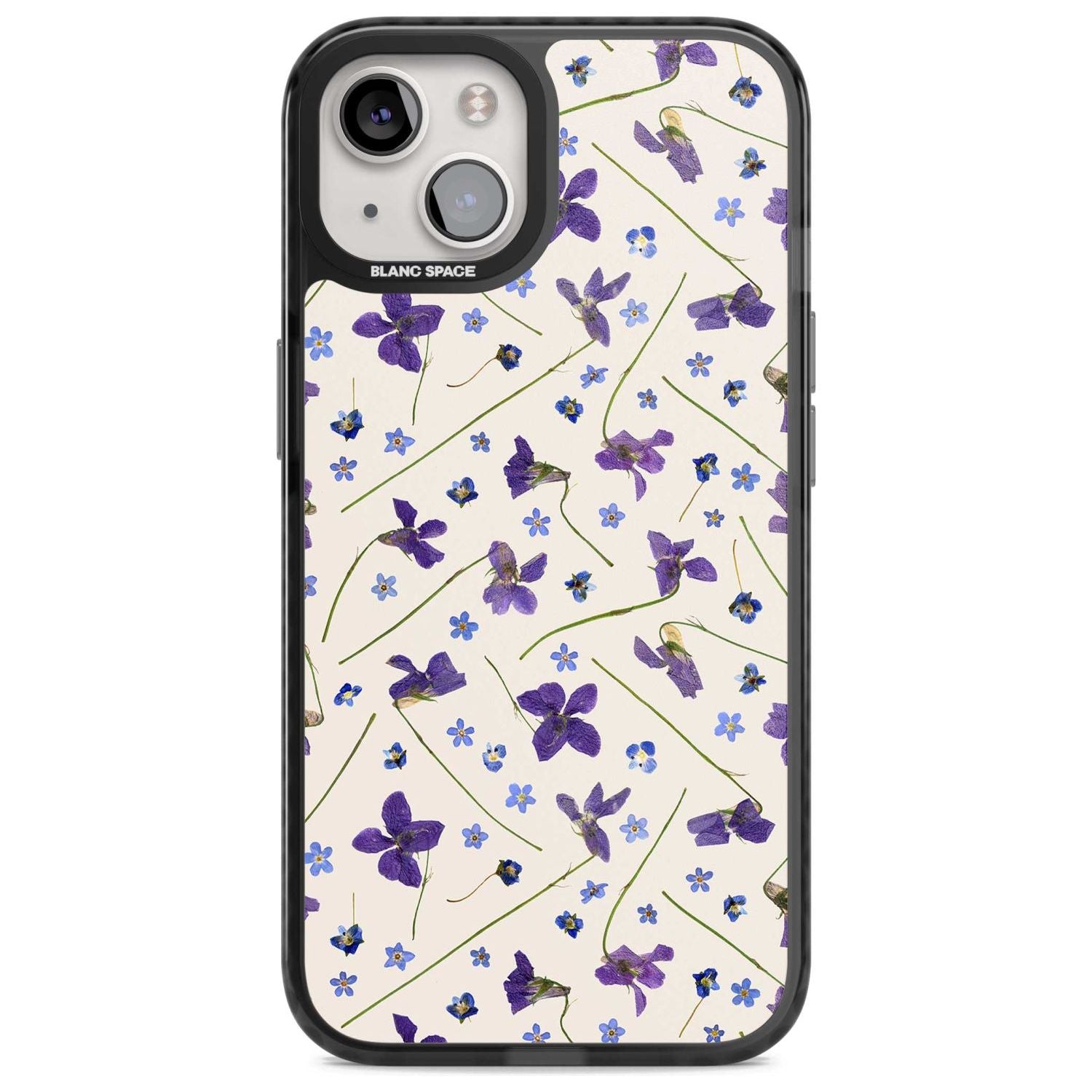 Violet Floral Pattern Design - Cream