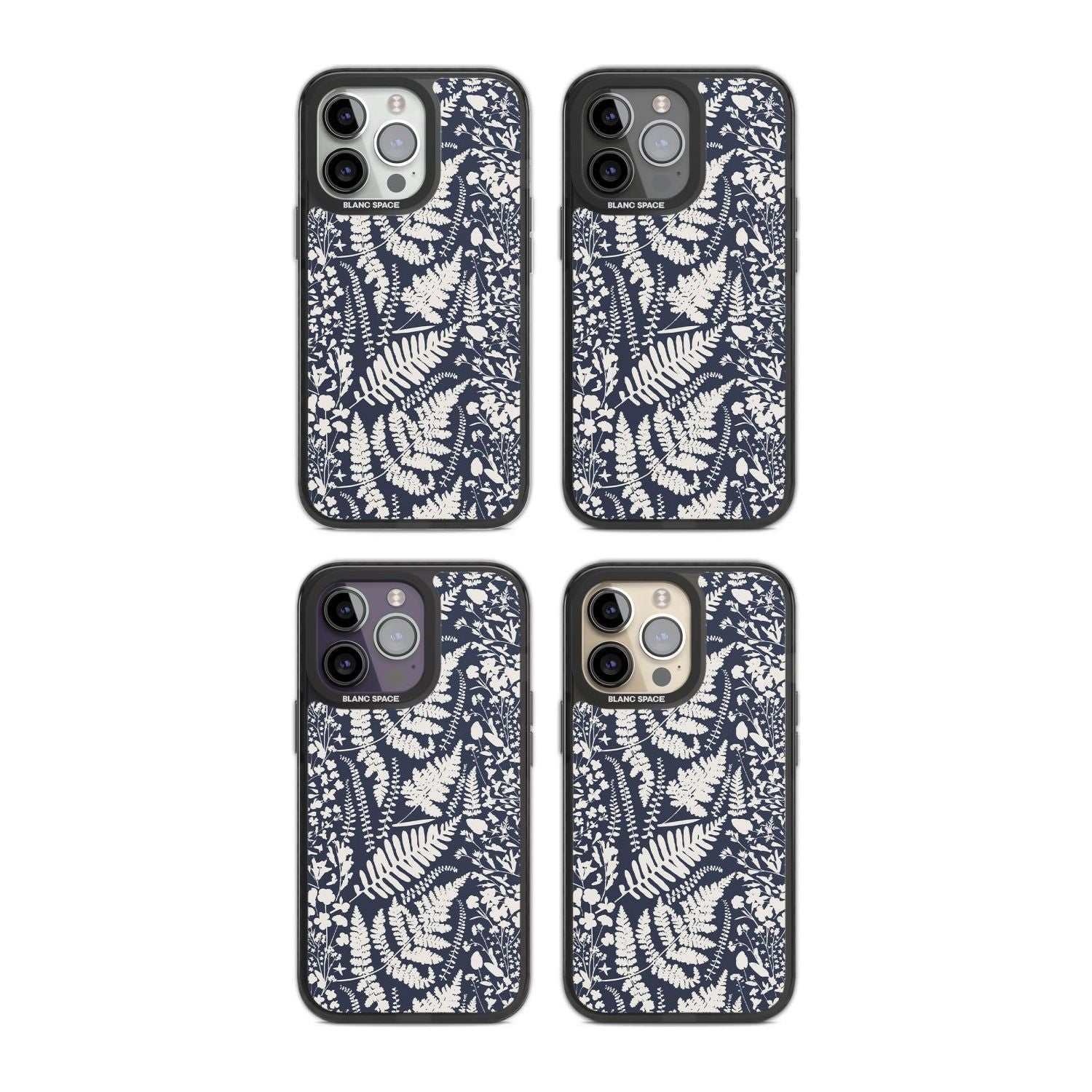 Wildflowers & Ferns On Navy