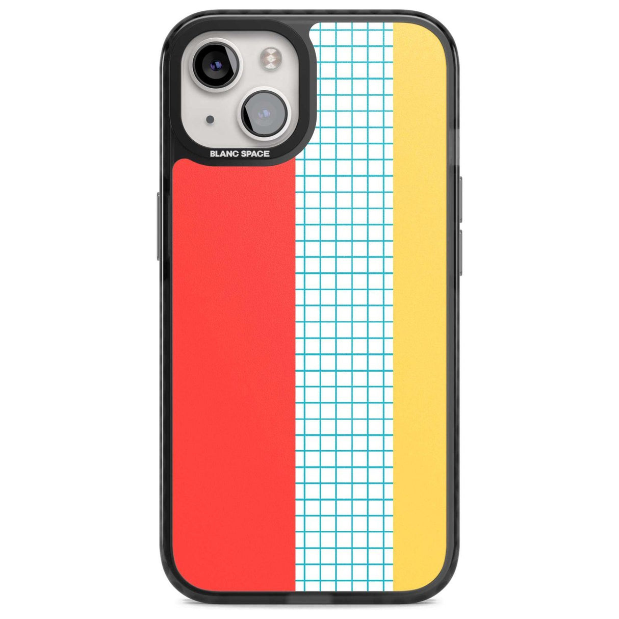 Abstract Grid Red, Blue, Yellow Phone Case iPhone 15 Plus / Magsafe Black Impact Case,iPhone 15 / Magsafe Black Impact Case,iPhone 14 Plus / Magsafe Black Impact Case,iPhone 14 / Magsafe Black Impact Case,iPhone 13 / Magsafe Black Impact Case Blanc Space