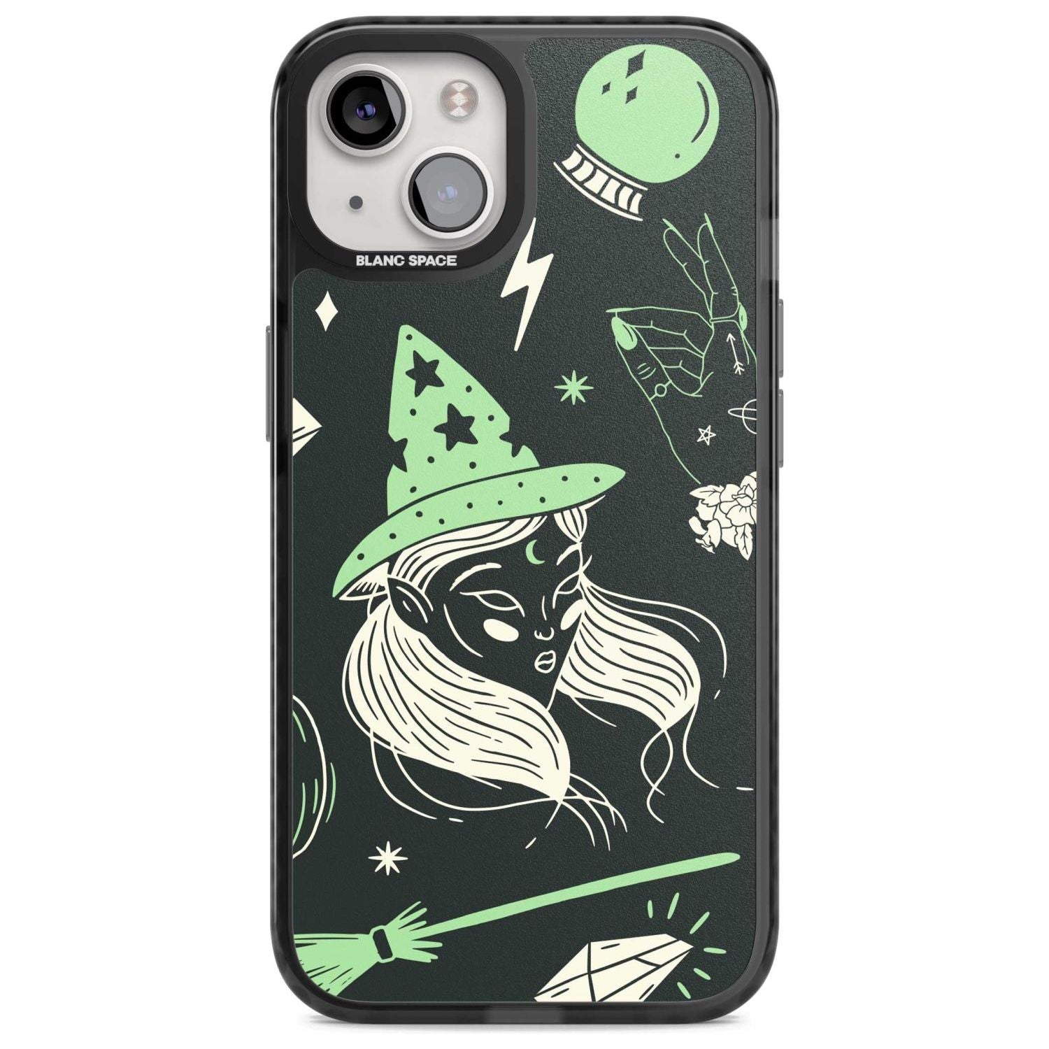 Astrology Witch Pattern Phone Case iPhone 15 Plus / Magsafe Black Impact Case,iPhone 15 / Magsafe Black Impact Case,iPhone 14 Plus / Magsafe Black Impact Case,iPhone 14 / Magsafe Black Impact Case,iPhone 13 / Magsafe Black Impact Case Blanc Space