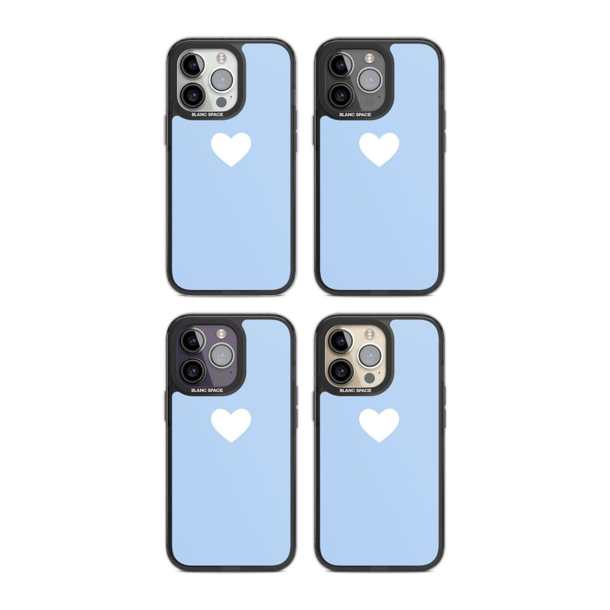 Single Heart Design: White & Baby Blue