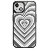 Monochrome Heart Illusion Phone Case iPhone 15 Plus / Magsafe Black Impact Case,iPhone 15 / Magsafe Black Impact Case,iPhone 14 Plus / Magsafe Black Impact Case,iPhone 14 / Magsafe Black Impact Case,iPhone 13 / Magsafe Black Impact Case Blanc Space