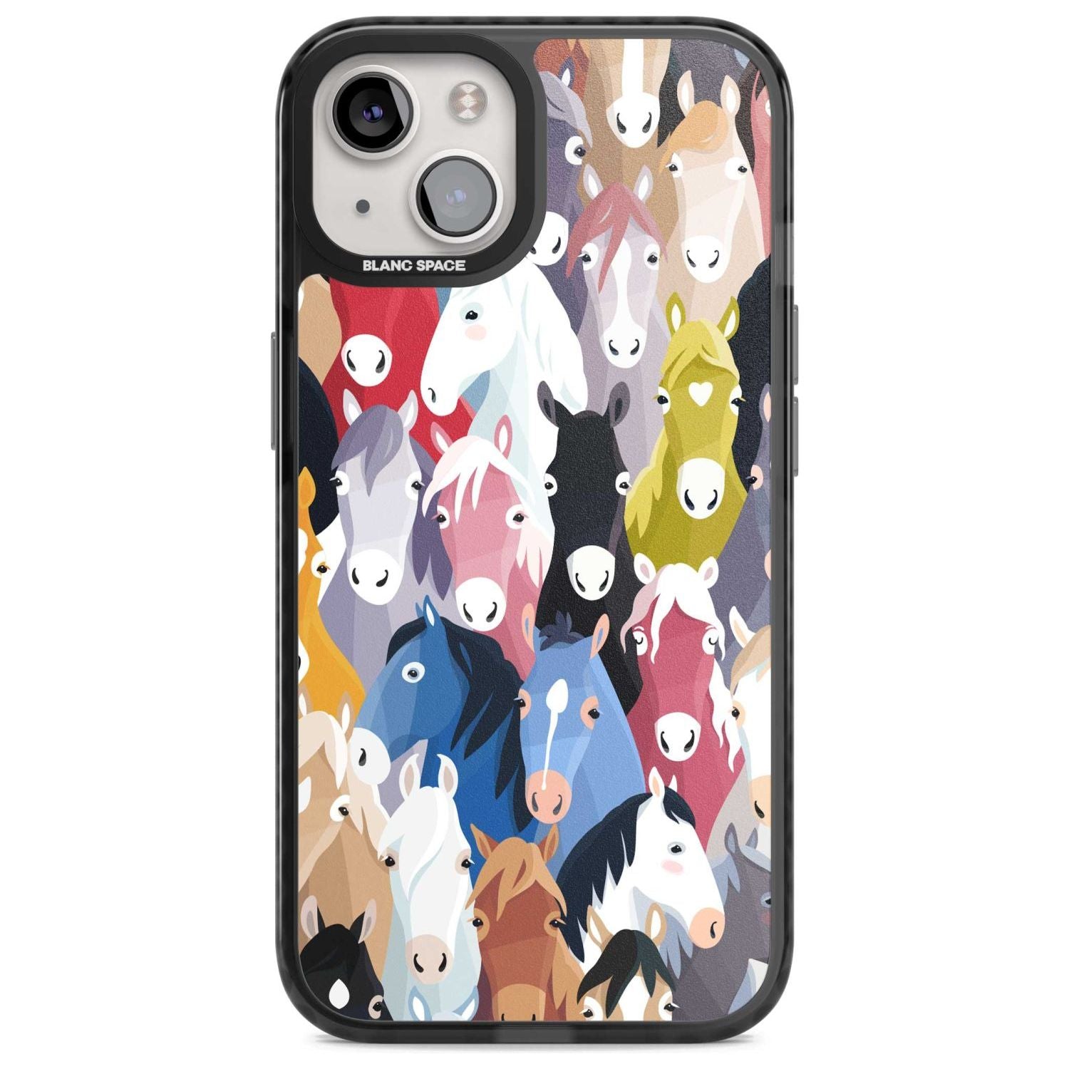 Colourful Horse Pattern Phone Case iPhone 15 Plus / Magsafe Black Impact Case,iPhone 15 / Magsafe Black Impact Case,iPhone 14 Plus / Magsafe Black Impact Case,iPhone 14 / Magsafe Black Impact Case,iPhone 13 / Magsafe Black Impact Case Blanc Space
