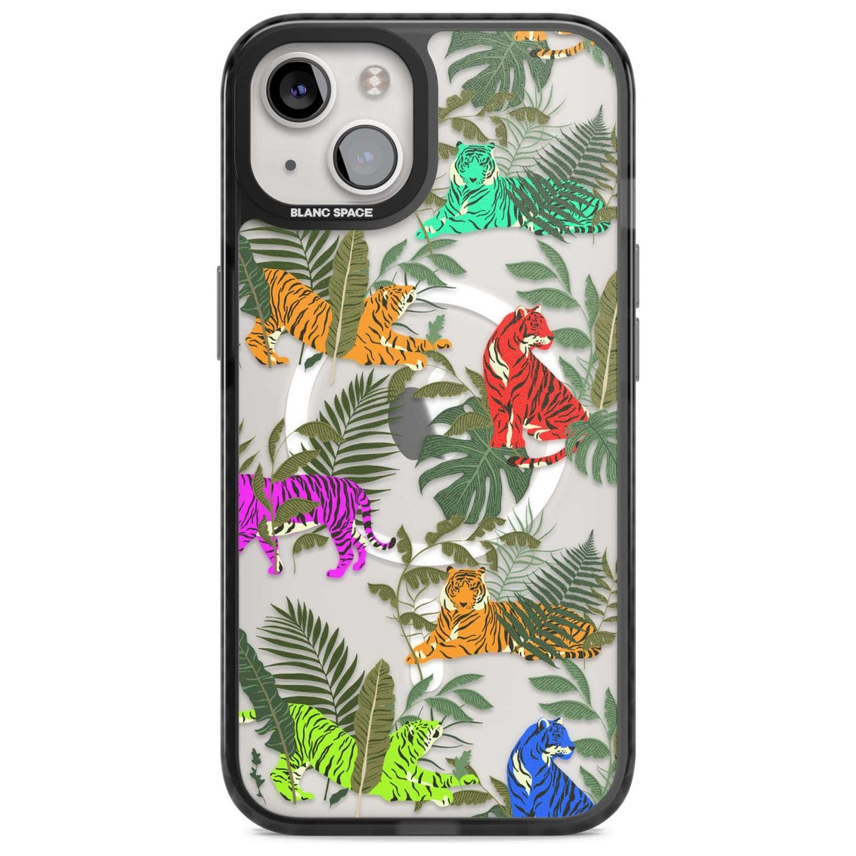 Colourful Tiger Jungle Cat Pattern Phone Case iPhone 15 Plus / Magsafe Black Impact Case,iPhone 15 / Magsafe Black Impact Case,iPhone 14 Plus / Magsafe Black Impact Case,iPhone 14 / Magsafe Black Impact Case,iPhone 13 / Magsafe Black Impact Case Blanc Space