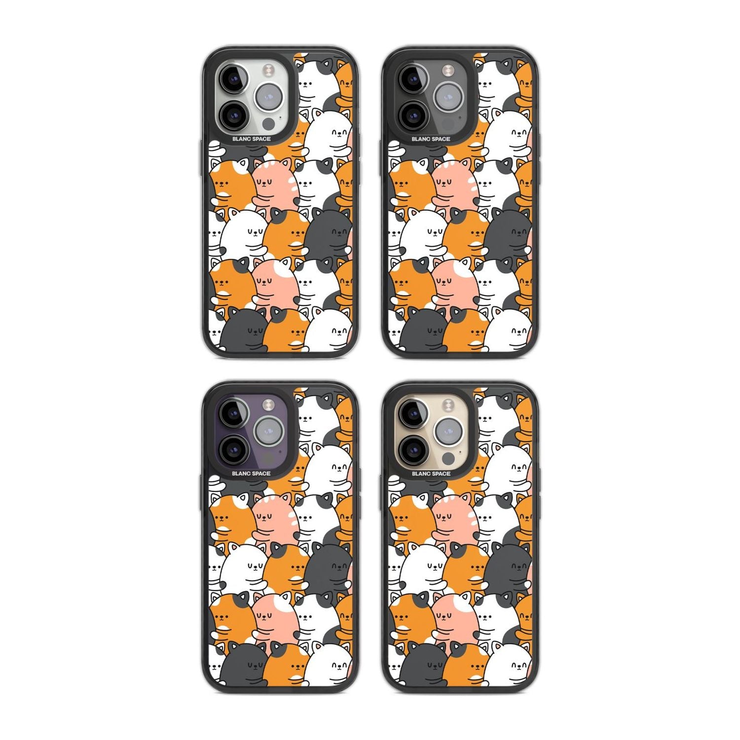 Spooning Cats Kawaii Pattern
