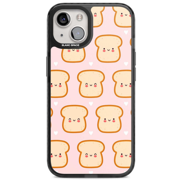 Bread Faces Kawaii Pattern Phone Case iPhone 15 Plus / Magsafe Black Impact Case,iPhone 15 / Magsafe Black Impact Case,iPhone 14 Plus / Magsafe Black Impact Case,iPhone 14 / Magsafe Black Impact Case,iPhone 13 / Magsafe Black Impact Case Blanc Space