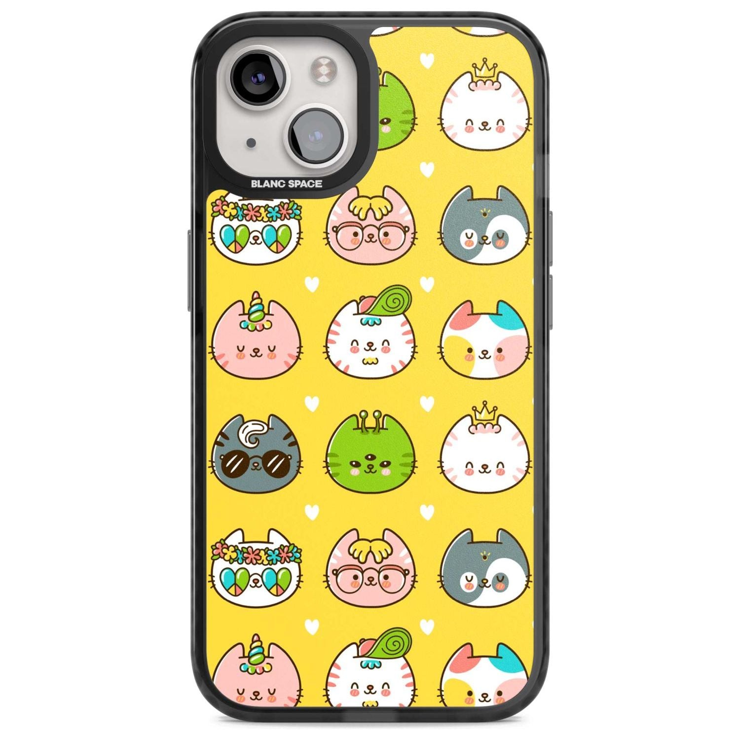 Mythical Cats Kawaii Pattern Phone Case iPhone 15 Plus / Magsafe Black Impact Case,iPhone 15 / Magsafe Black Impact Case,iPhone 14 Plus / Magsafe Black Impact Case,iPhone 14 / Magsafe Black Impact Case,iPhone 13 / Magsafe Black Impact Case Blanc Space
