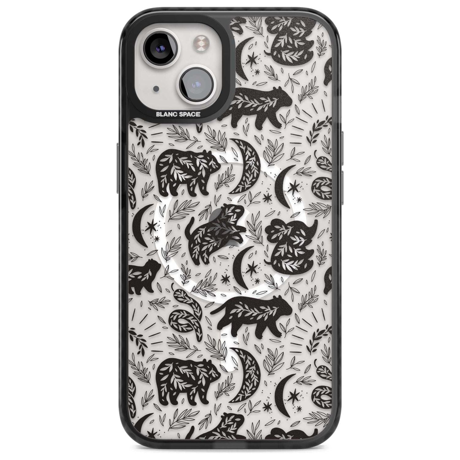 Leafy Bears Phone Case iPhone 15 Plus / Magsafe Black Impact Case,iPhone 15 / Magsafe Black Impact Case,iPhone 14 Plus / Magsafe Black Impact Case,iPhone 14 / Magsafe Black Impact Case,iPhone 13 / Magsafe Black Impact Case Blanc Space
