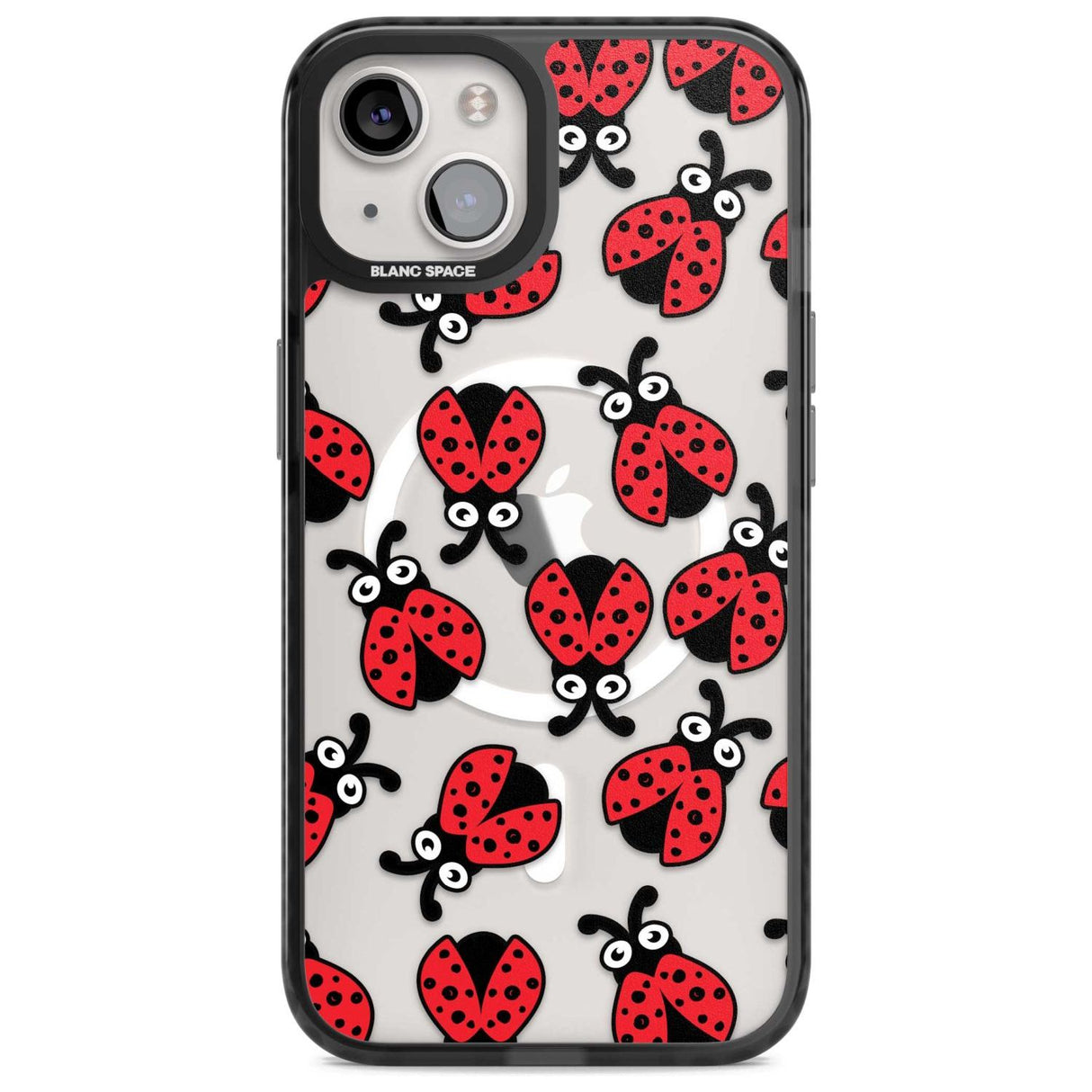 Ladybug Pattern Phone Case iPhone 15 Plus / Magsafe Black Impact Case,iPhone 15 / Magsafe Black Impact Case,iPhone 14 Plus / Magsafe Black Impact Case,iPhone 14 / Magsafe Black Impact Case,iPhone 13 / Magsafe Black Impact Case Blanc Space