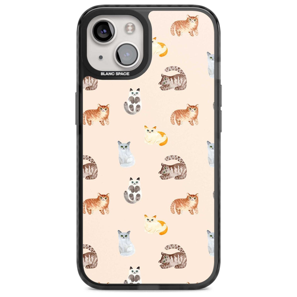 Cute Cat Pattern Phone Case iPhone 15 Plus / Magsafe Black Impact Case,iPhone 15 / Magsafe Black Impact Case,iPhone 14 Plus / Magsafe Black Impact Case,iPhone 14 / Magsafe Black Impact Case,iPhone 13 / Magsafe Black Impact Case Blanc Space